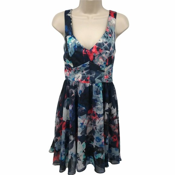 Bardot Watercolor Floral Fit And Flare Dress 6/S - Picture 1 of 9